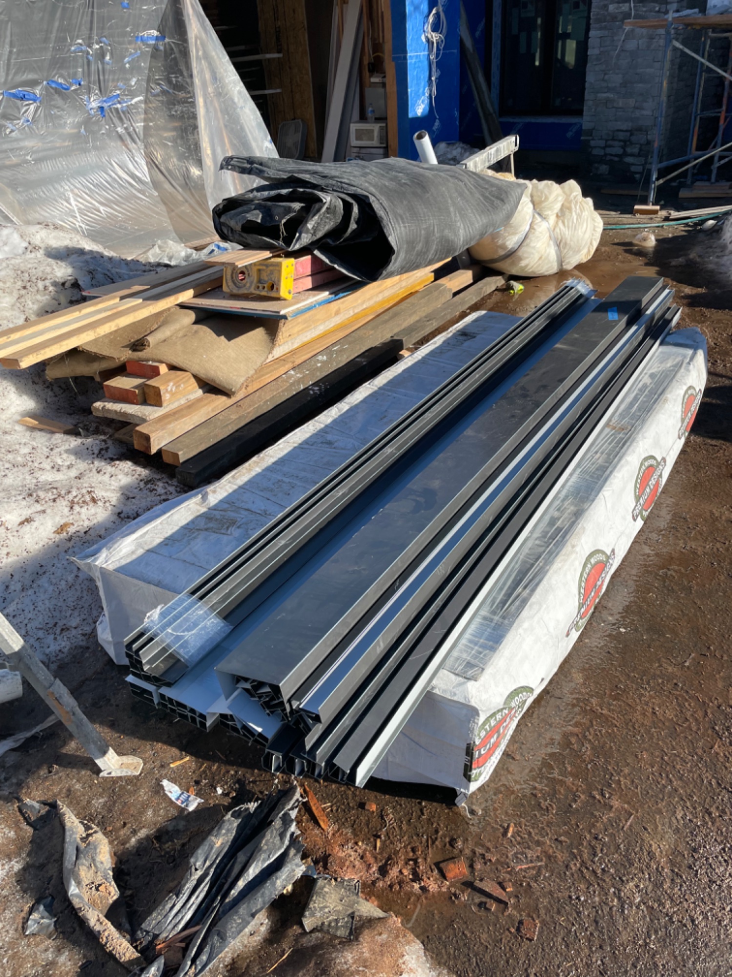 Metal roofing and structure with mountain view