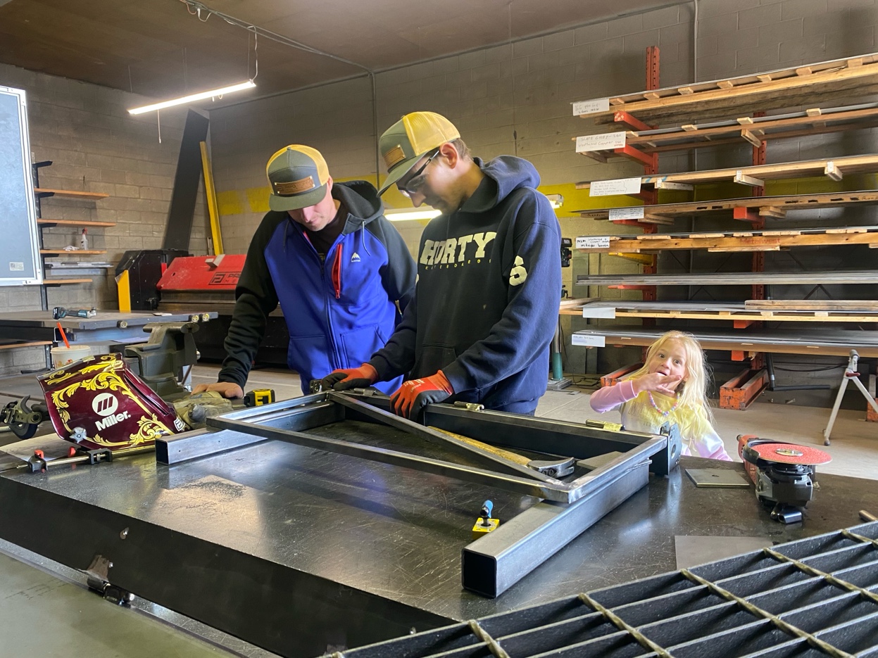 The Pro Form Metals team at work in the shop — a family business