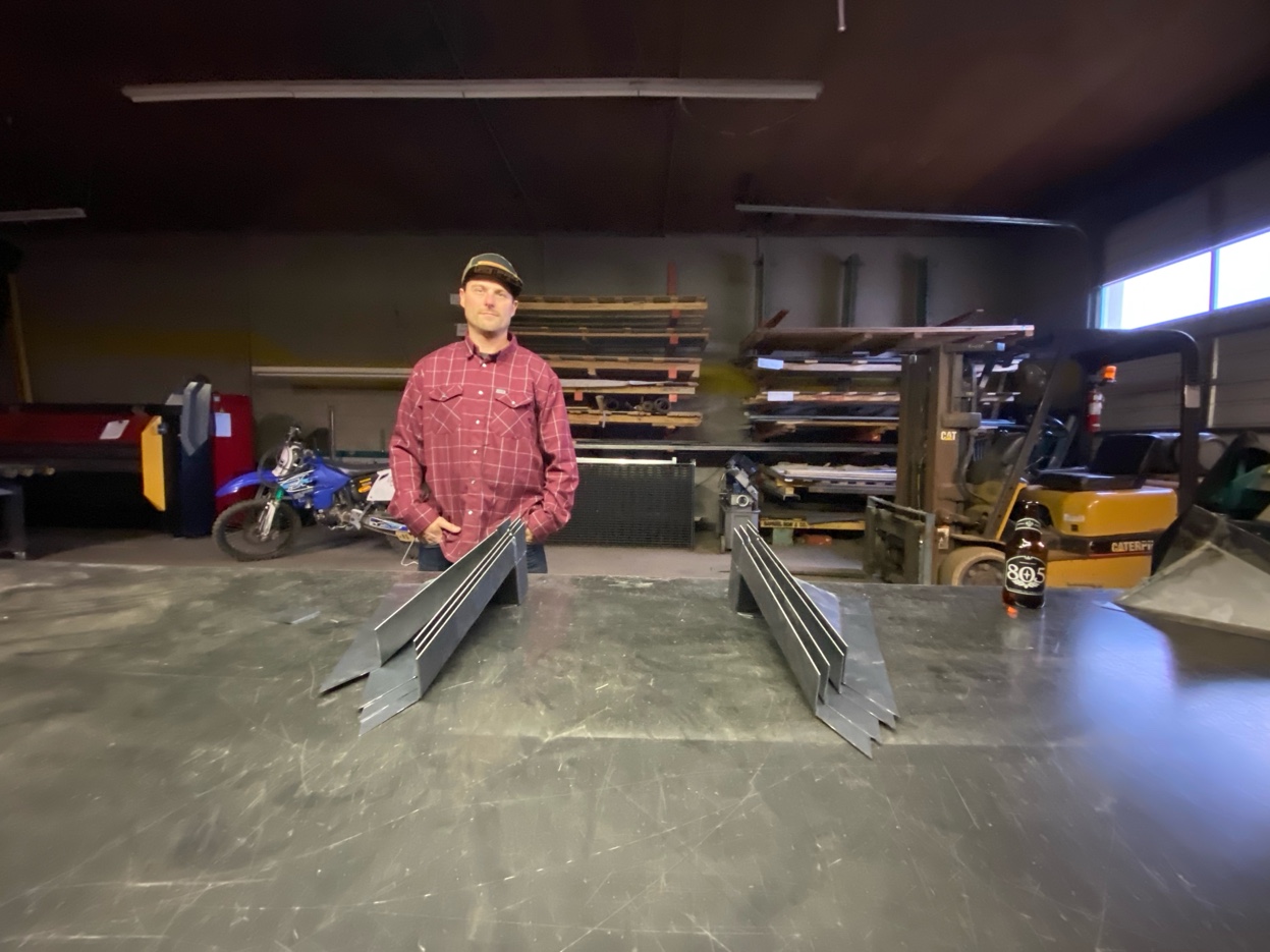 Flashings being formed at the brake in the Pro Form Metals shop