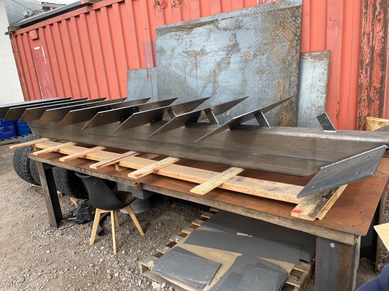 Snow guards lined up for delivery