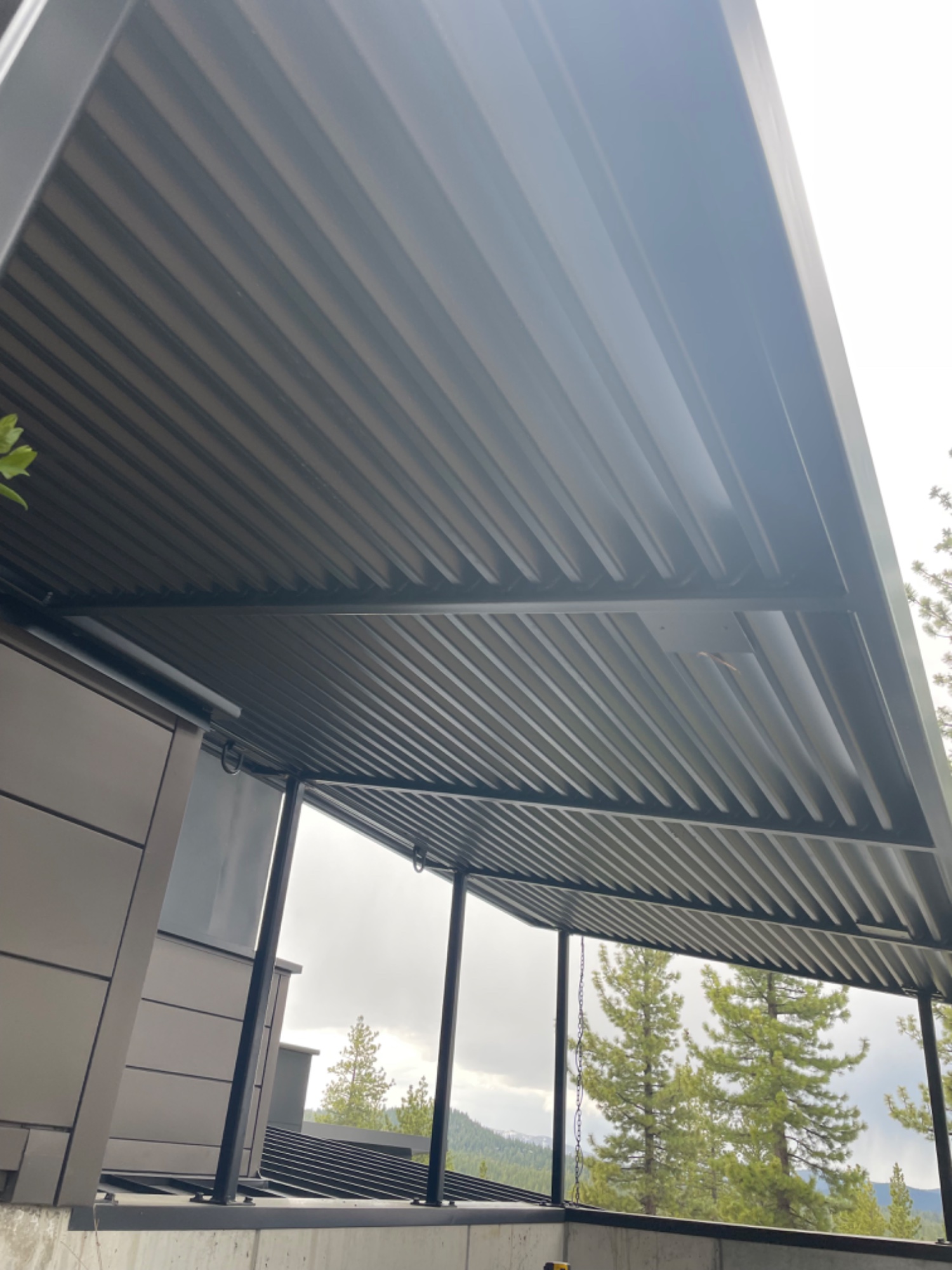 Metal soffit and trim underside detail